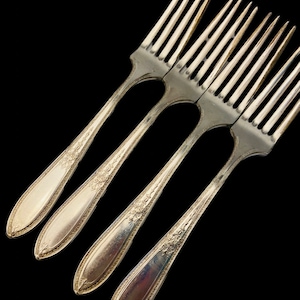 Antique Set of 4 Silver Plated Forks Rogers and Son