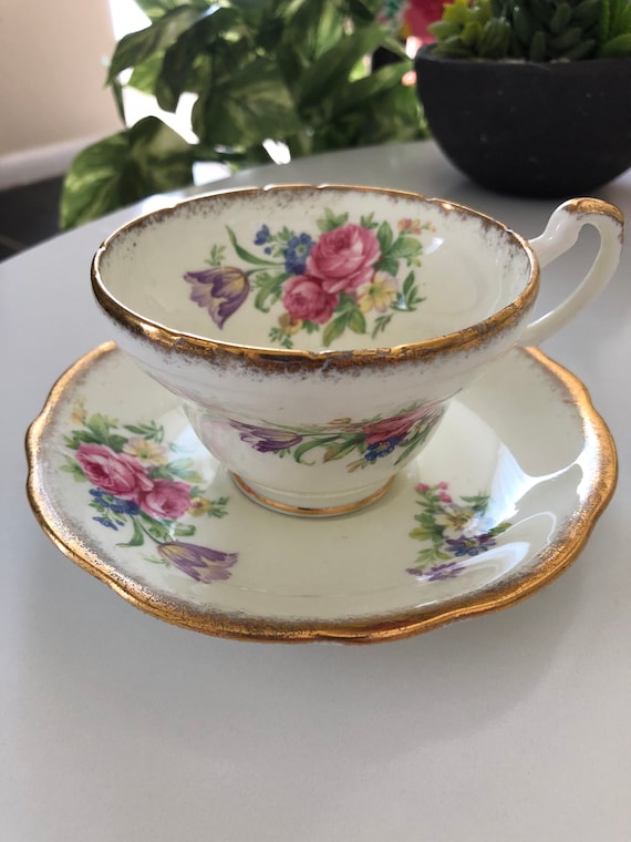 FOLEY TULIP CUP Saucer Set Vintage English Tea Room Bone China Il_570xn