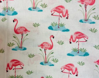 PINK FLAMINGO FABRIC Cotton Apparel Bedding Craft Clothing by the Yard,  Half yard, Quarter yard, 44 Inch Wide
