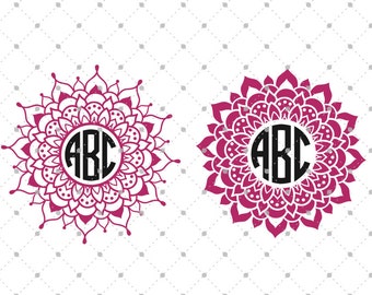 Mandala Monogram Frame SVG Cut Files, Mandala SVG Cut Files for Cricut, Silhouette and other Vinyl Cutters, svg files