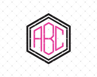 Hexagon Font svg, Monogram svg, Monogram letters Svg files for Cricut Silhouette Dxf files, Cricut cutting files, instant download files