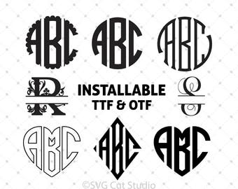 Ttf Fonts Bundle for Cricut True Type Font Bundle, Installable Monogram Fonts, True Type Monogram Fonts, Silhouette Fonts, Digital Fonts