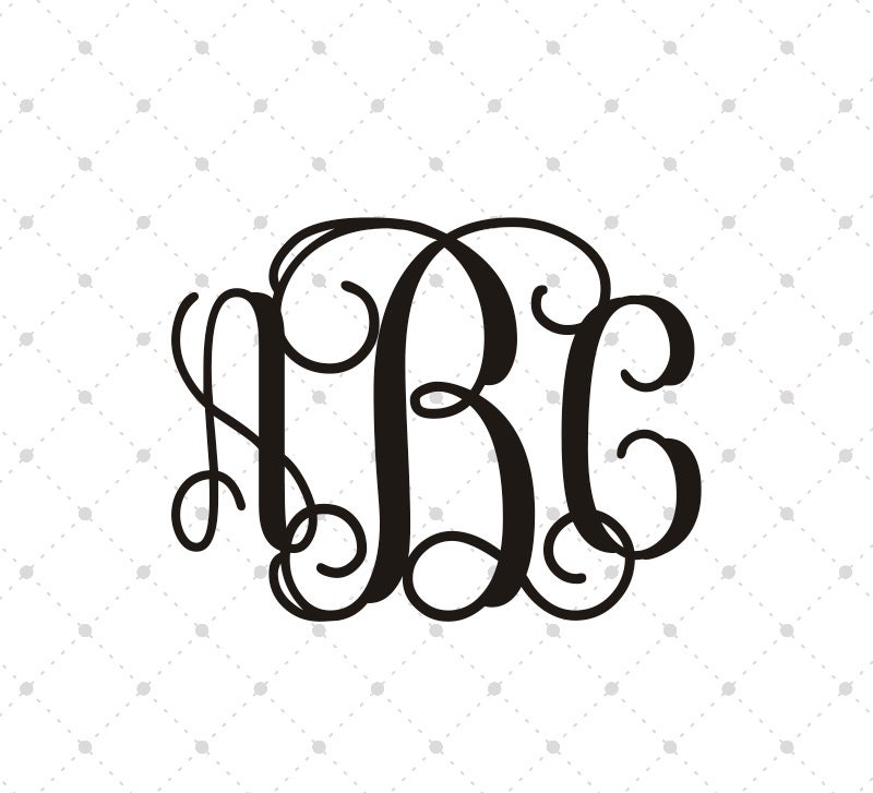 Download Interlocking Vine Monogram SVG Fancy Monogram Font Digital | Etsy