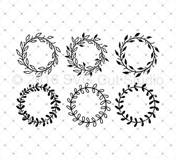 Download Free Wreaths Svg Cut Files Hand Drawn Wreaths Svg Wreath Monogram Etsy SVG Cut Files