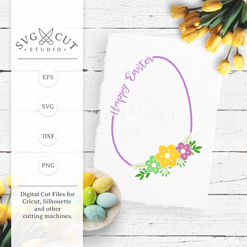 Download Happy Easter Svg Files Easter Egg Svg Easter Flower Wreath Etsy PSD Mockup Templates