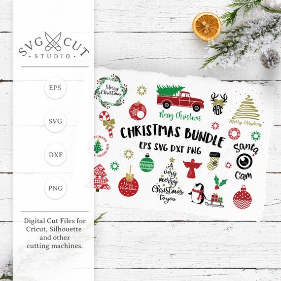 Download Free Christmas Svg Bundle Christmas Svg Files For Cricut Merry Etsy SVG DXF Cut File
