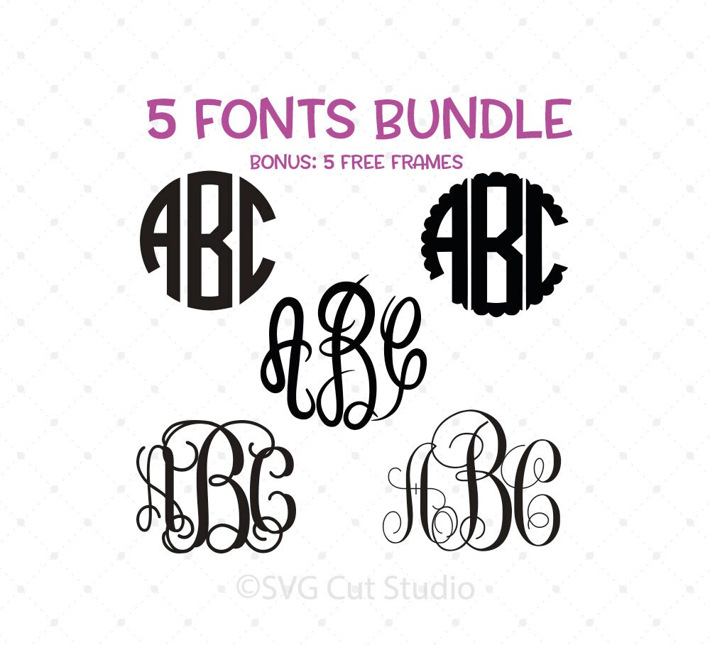 Download Font bundle SVG Digital Font SVG Script Monogram Font | Etsy
