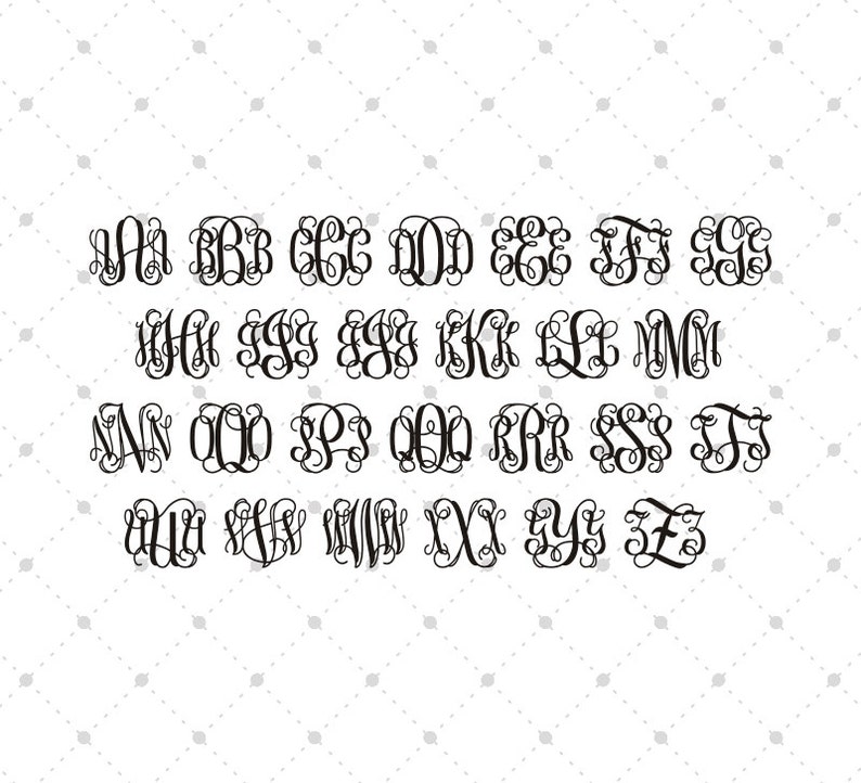 Download Interlocking Vine Monogram font svg Swirly monogram font ...