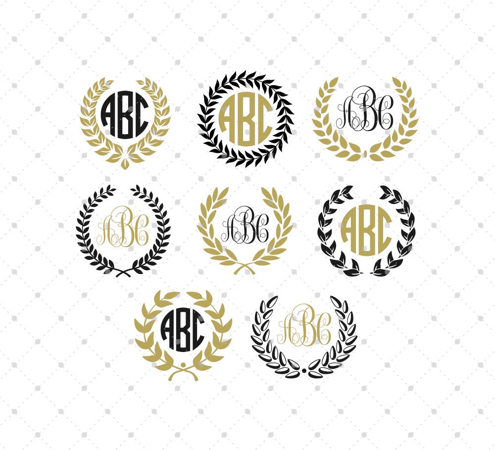 Download Laurel Leaf Wreaths SVG cut files Dxf Eps Png Circle ...