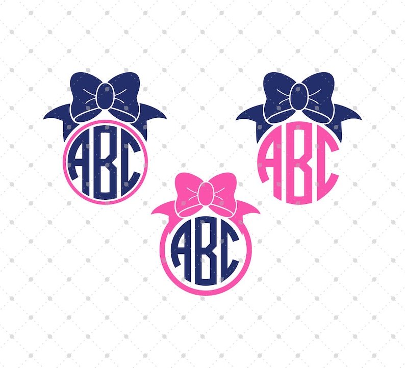 Download Bow Monogram SVG Cut files Bow svg svg files for Cricut | Etsy