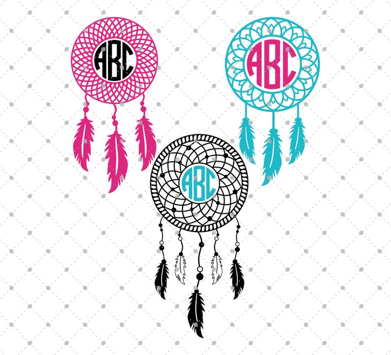 Dream Catcher Monogram Frame Svg Cut Files Image 0