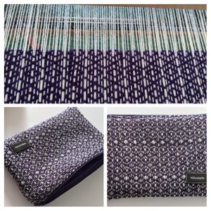 Hand woven purple make-up travel bag