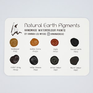 Carte à points de peinture aquarelle faite main aux couleurs naturelles de la terre, lot de cartes à points aquarelle de voyage avec 8 couleurs naturelles de la terre.