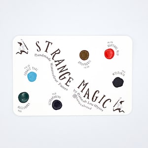 Carte à points de peinture aquarelle faite main avec d'étranges couleurs magiques, lot de cartes à points aquarelle de voyage avec 6 couleurs magiques
