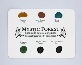 Handmade Mystic Forest Watercolor Paint Dot Card: Travel Set