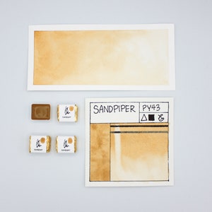 SANDPIPER, Handmade Watercolor Paint, individual half pan watercolour, natural earth pigment image 1