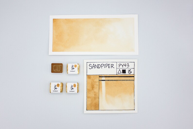 SANDPIPER, Handmade Watercolor Paint, individual half pan watercolour, natural earth pigment image 1