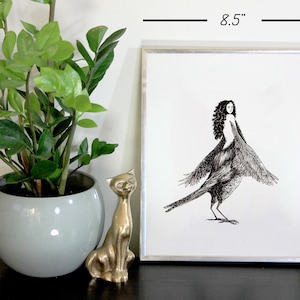 Bird Woman, Harpee, Fantasy Art Print- Art Print