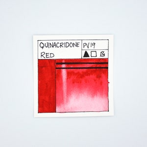 QUINACRIDONE RED, Handmade Watercolor Paint, individual half pan watercolour, Primary Colours
