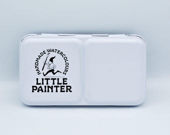 12 Half Pan Watercolor Travel Tin with Mixing Wells, Build your own Watercolour Palette