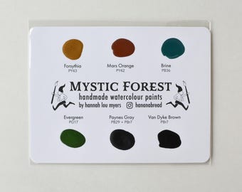 Carte à pois faite main avec peinture aquarelle Mystic Forest : kit de voyage