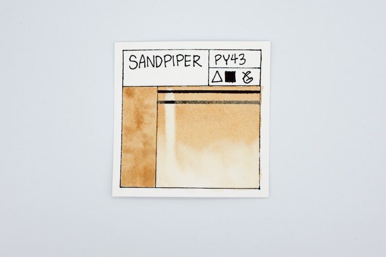 SANDPIPER, Handmade Watercolor Paint, individual half pan watercolour, natural earth pigment image 3