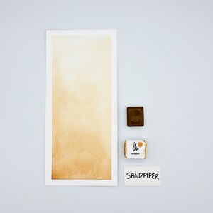 SANDPIPER, Handmade Watercolor Paint, individual half pan watercolour, natural earth pigment image 2