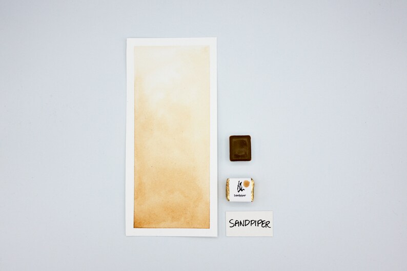 SANDPIPER, Handmade Watercolor Paint, individual half pan watercolour, natural earth pigment image 2