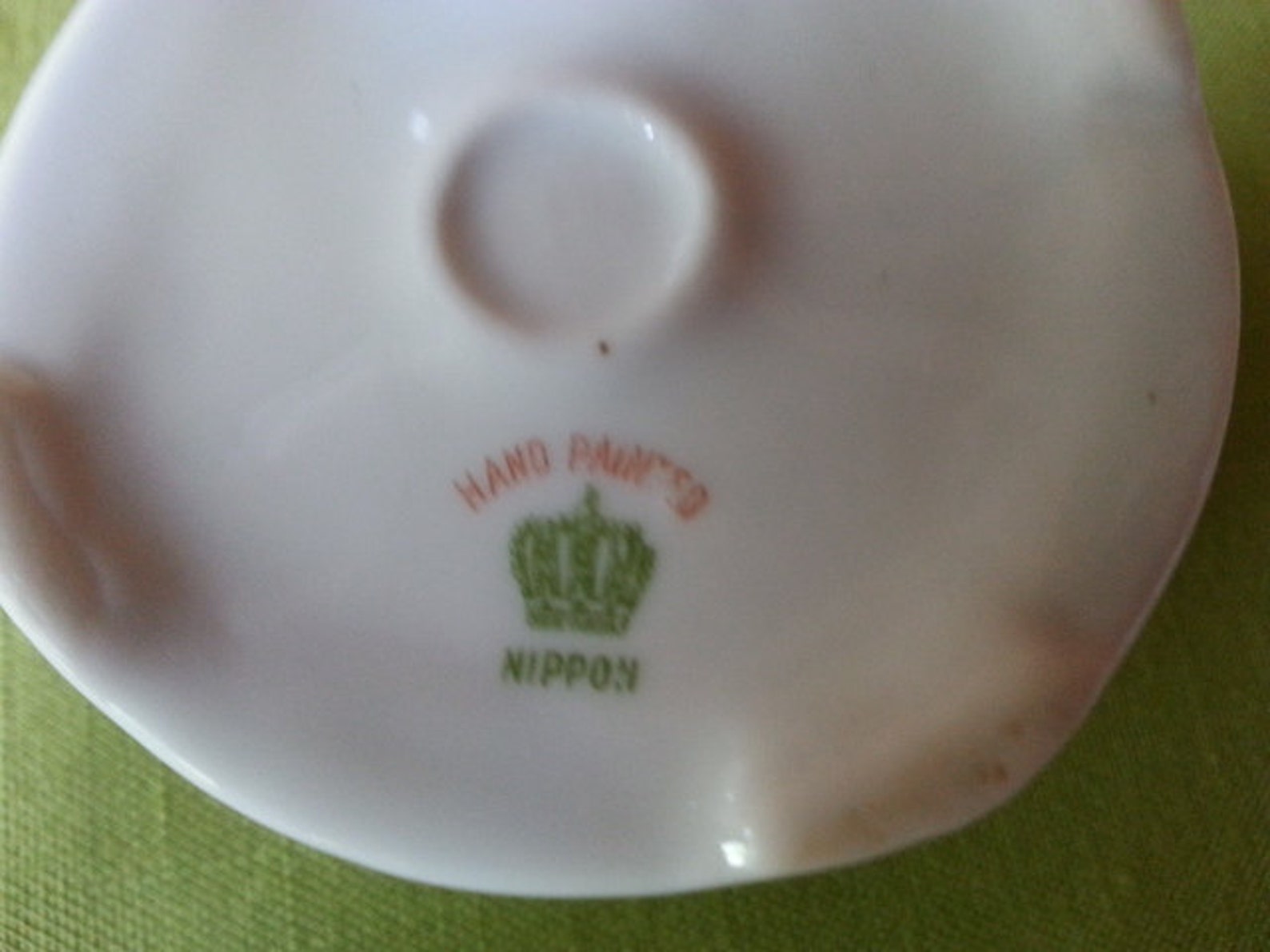 Antique Nippon crown Mark Hand Painted Raised Gold Overlay Etsy