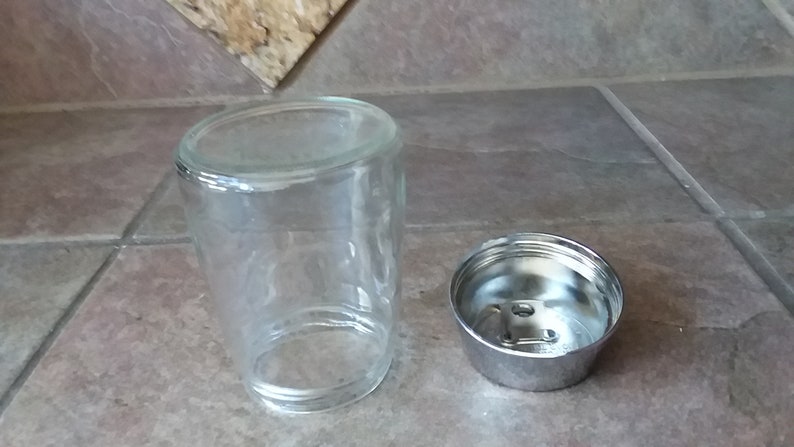 Measures 5 Tall Vintage Santa Barbara Dispensers Drip Cut Chrome Top Sugar Bowl Clear Glass Nice Heavy Weight Excellent Condition