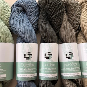 Euroflax Sport Weight 100%  Line Linen - 100gm Skeins