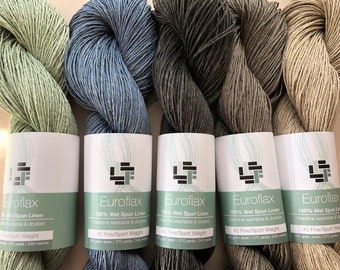 Euroflax Sport Weight 100%  Line Linen - 100gm Skeins