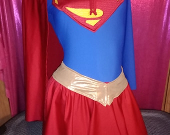 Halloween Theme Outfits Hand Made Ice Hockey Cheerleader Outfit, Super Girl, , Philadelphia Flyers Professional Grade Super-Girl Outfit