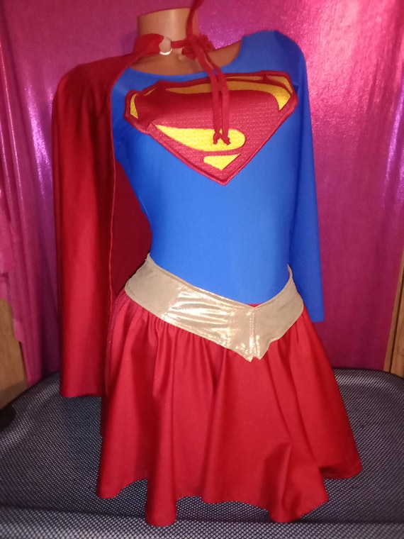 Halloween Theme Outfits Hand Made Ice Hockey Cheerleader Outfit, Super Girl, , Philadelphia Flyers Professional Grade Super-Girl Outfit