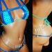 Two Piece Two Piece Thong Set Rectangle Top with Rhinestones or Real Crystals