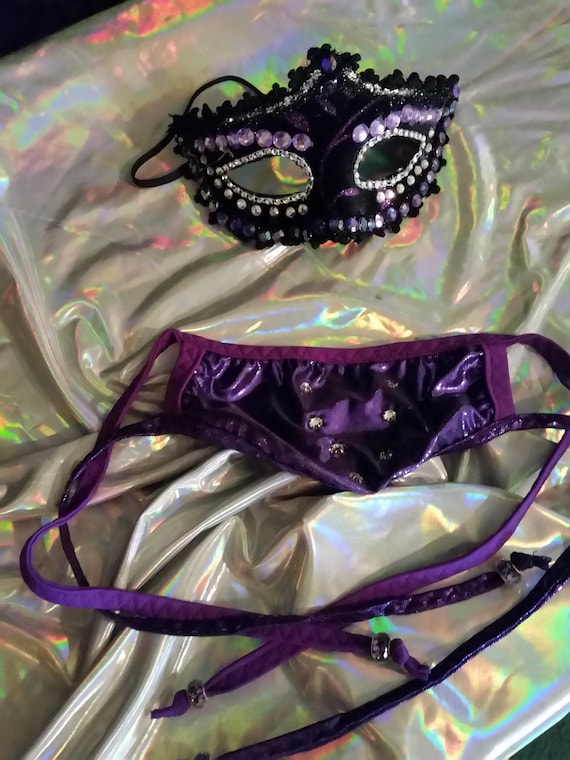 Designer Medical Mask Covers Beads & Ties w/Crystal Rhinestones Adult Entertainers,Halloween Mask exoticwear Custom Made Pre-Washed Fabric