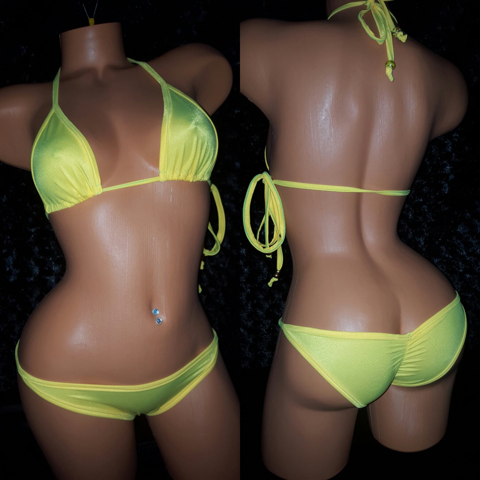 bikini string Make wear him 20 fingers i fucked your man