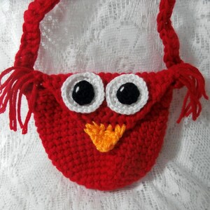 Gehäkelte Eule Geldbörse - Roter Strick Geldwechselhalter - Niedliche Langer Griff Riemen Druckknopf Tier Vogel Tasche - Weihnachten Geburtstag Festival Geschenk