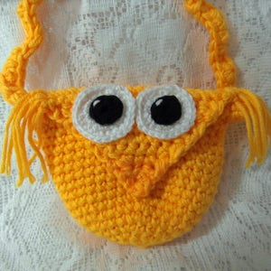 Gehäkelte Eule Geldbörse - Orange Strick Münze Geldwechsel Halter - Niedliche Lange Griff Riemen Druckknopf Tier Vogel Tasche - Weihnachten Geburtstag Festival Geschenk