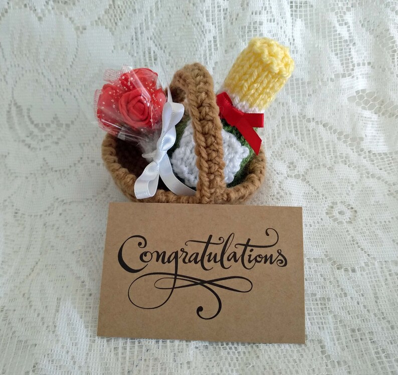 Congratulations Gift Basket Crochet Hamper Champagne Bottle Etsy UK