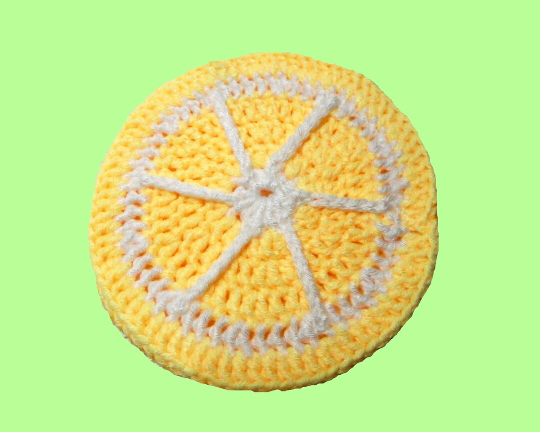 Lemon Slice Coaster Crochet Felt Back Drink Coffee Mug Mat - Etsy