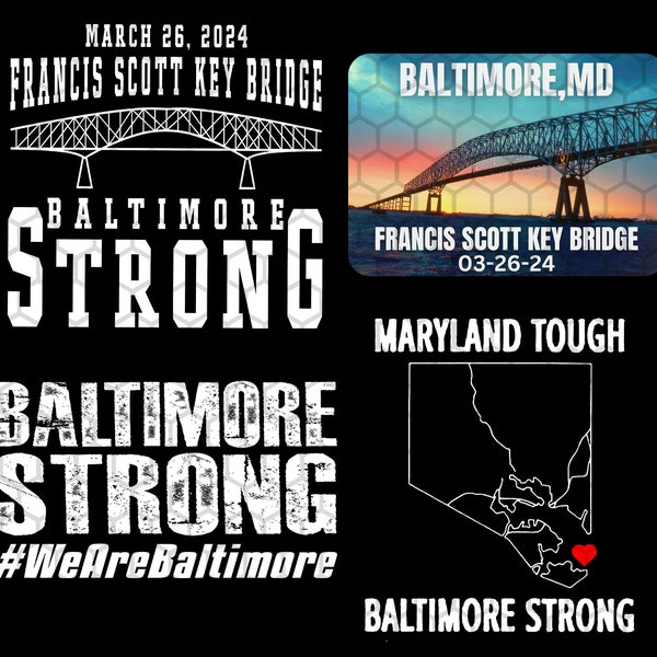 Baltimore Strong png, Francis Scott Key Bridge Collapse png