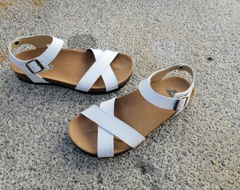 vegan white sandals