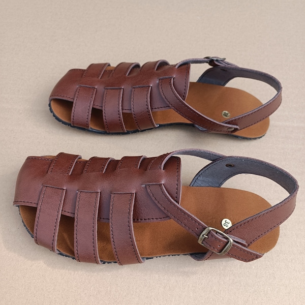 BAREFOOT SIERRA Brown, 20 % Rabatt auf die Aktion, vegane Sandass, tierversuchsfreie Sandalen, umweltfreundliche, vegane Sommersandalen