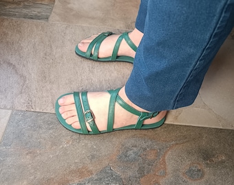 BAREFOOT JARDÍN green, 20% OFF, Transition soles to Barefoot, insole 4 mm, soles Vibram supernewflex 6 mm, total 1 cm.,
