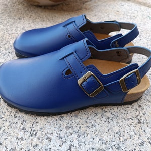 SALES 20%, Vegan CLOGS, design  Shoes, vegan design, Close Sandals, Flat Shoes, Model TRENTO blue deep cobalt clogs