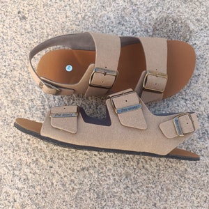 BAREFOOT CHAD color Taupé, 20% off promotion, Vegan sandass, cruelty-free sandals, eco-friendly, summer vegan sandals