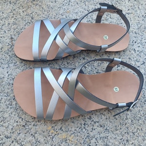 BAREFOOT DELFOS, color Silver, 20% off, Vegan sandals, Barefoot sandals, with Vibram supernewflex soles 4 mm.