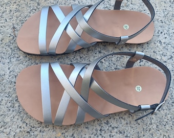 BAREFOOT DELFOS, color Silver, 20% off, Vegan sandals, Barefoot sandals, with Vibram supernewflex soles 4 mm.