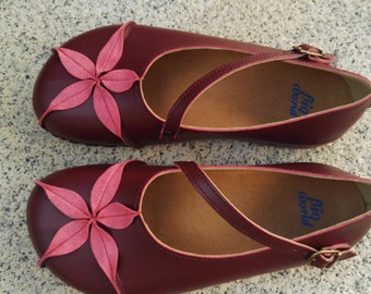 Vente 20 % de réduction, chaussures en cuir Vegan, chaussures plates, chaussures ballerine, Slip Ons, noir chaussures, couleur vin OPHIURE